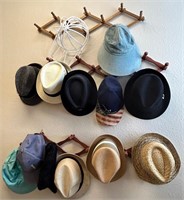 V - MIXED LOT OF HATS & HAT RACKS (W12)