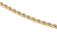 14K Yellow Gold Twist Rope Necklace (14" long)