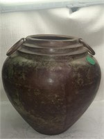 Antique Copper Dbl Handle Pot - 8"h x 7.5"w