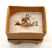 14KT Gold Electroplated Cubic Zirconia Size 10