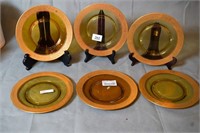 6 Amber Plates