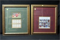 Two Framed Sheets of Stamps