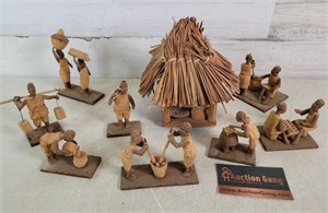 Wood African Village Set