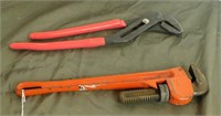 18" Pipe Wrench & Large Channel Lock Pliers