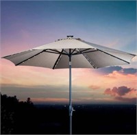 Sunvilla 10FT Round Solar LED Market Umbrella