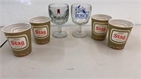 Stag Michelob Busch Beer Cups Glasses