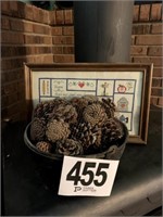 Iron Pot With Pinecones And Cross Stitch (DSDen)