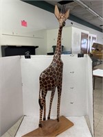 Wooden Giraffe Statue approx 38 inches Tall