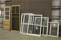 (2) Wooden Storm Doors (5) Alum Storm Windows, (1)