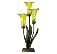 Tiffany Style 21.5" 3 Light Lily Lamp, Green