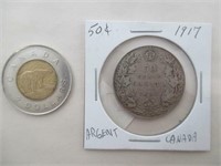 Pièce 50¢  Argent 1917 Canada