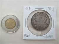 Pièce 50¢  Argent 1913 Canada