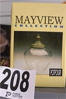Mayview Collection Glass Potpourri 7.5" (NIB)