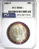 1883-O Morgan PCI MS65+ Blue Purple Rim