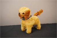 Antique Mohair Dog with Collar and Bell