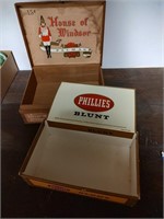 2 Cigar Boxes, 1 Wood