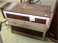 Victorian chest of drawers - partially painted,