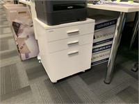 4 White Timber 3 Drawer Mobile Office Pedestals