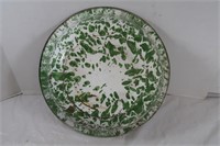 Green Splatterware Bowl-15 1/2"Rd 5"H