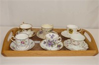 Tray of 6 Tea Cups and Saucers