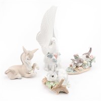 Four Lladro porcelain animals