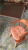 Card table and oak chair