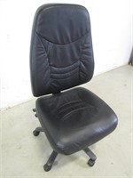 Black, Faux Leather Rolling Office Chair