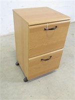Used Rolling, Pressed Wood Office Filing Cabinet