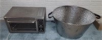 Metal Tub with Handles, Toaster Oven