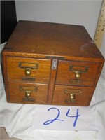 4 DRAWER WOOD INDEX  FILE CABINET