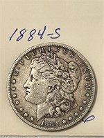 1884-S MORGAN SILVER DOLLAR