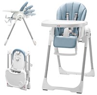 3-in-1 Foldable Baby High Chair (Blue)