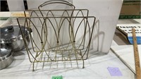 Retro gold magazine rack