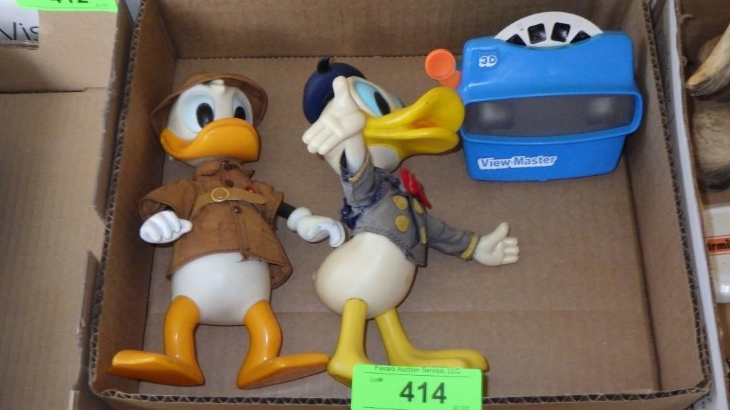 VINTAGE DONALD DUCK FIGURES, VIEWMASTER