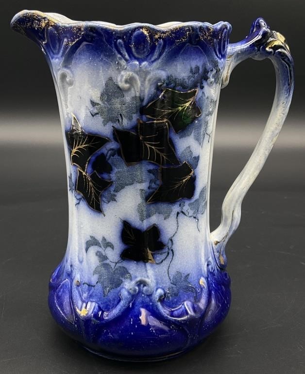 Antique Flow Blue Pitcher