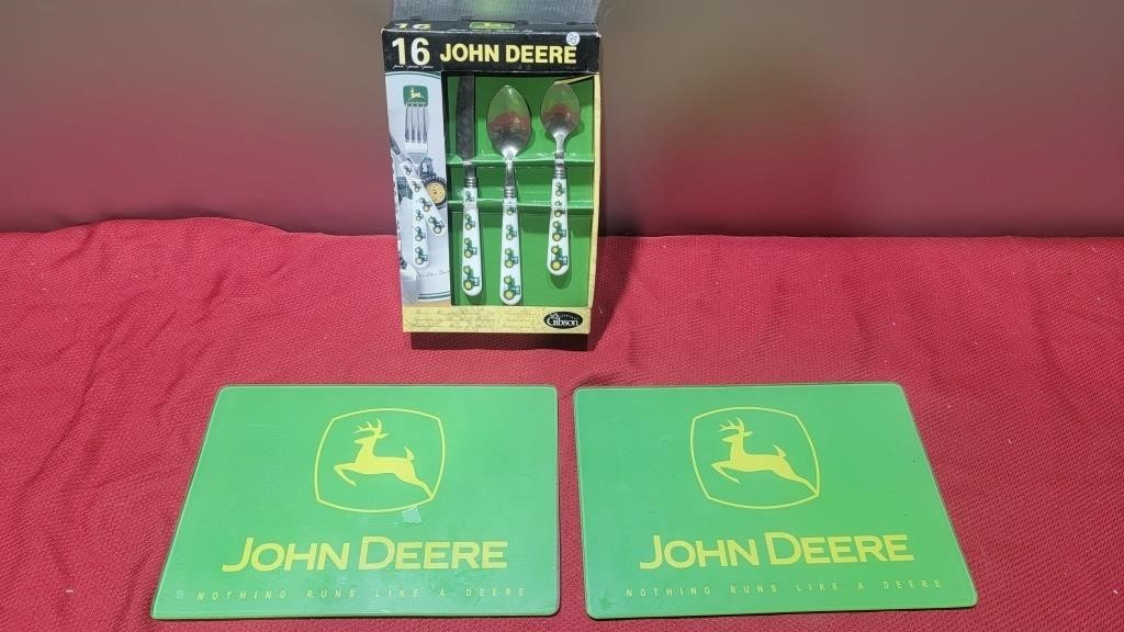 2 glass john deere cutting boards and new