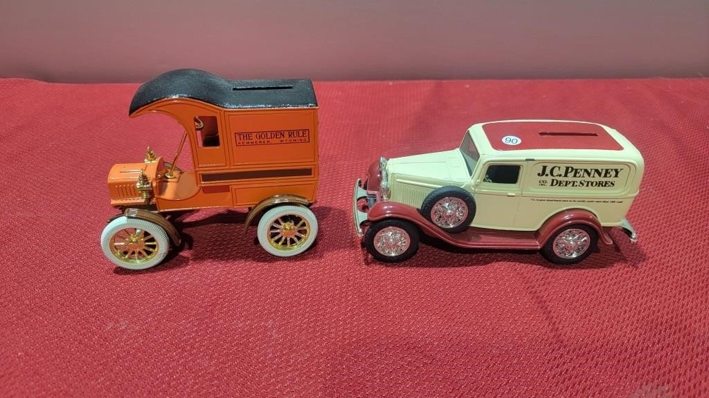 2 diecast truck banks