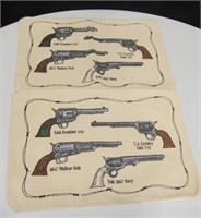 Set of 2 Colt Revolver Placemats 18" X 12"