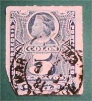 1878 Chile 5 Centanes Imperforate