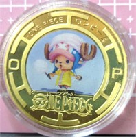 One piece anime 24K gold-plated coin