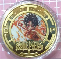 One piece anime 24K gold-plated coin