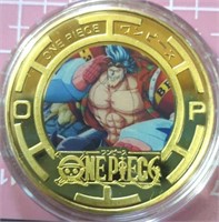 One piece anime 24K gold-plated coin