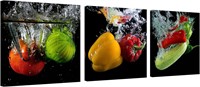 $39  Red/Yellow Peppers Canvas Art 12x12in (3pcs)