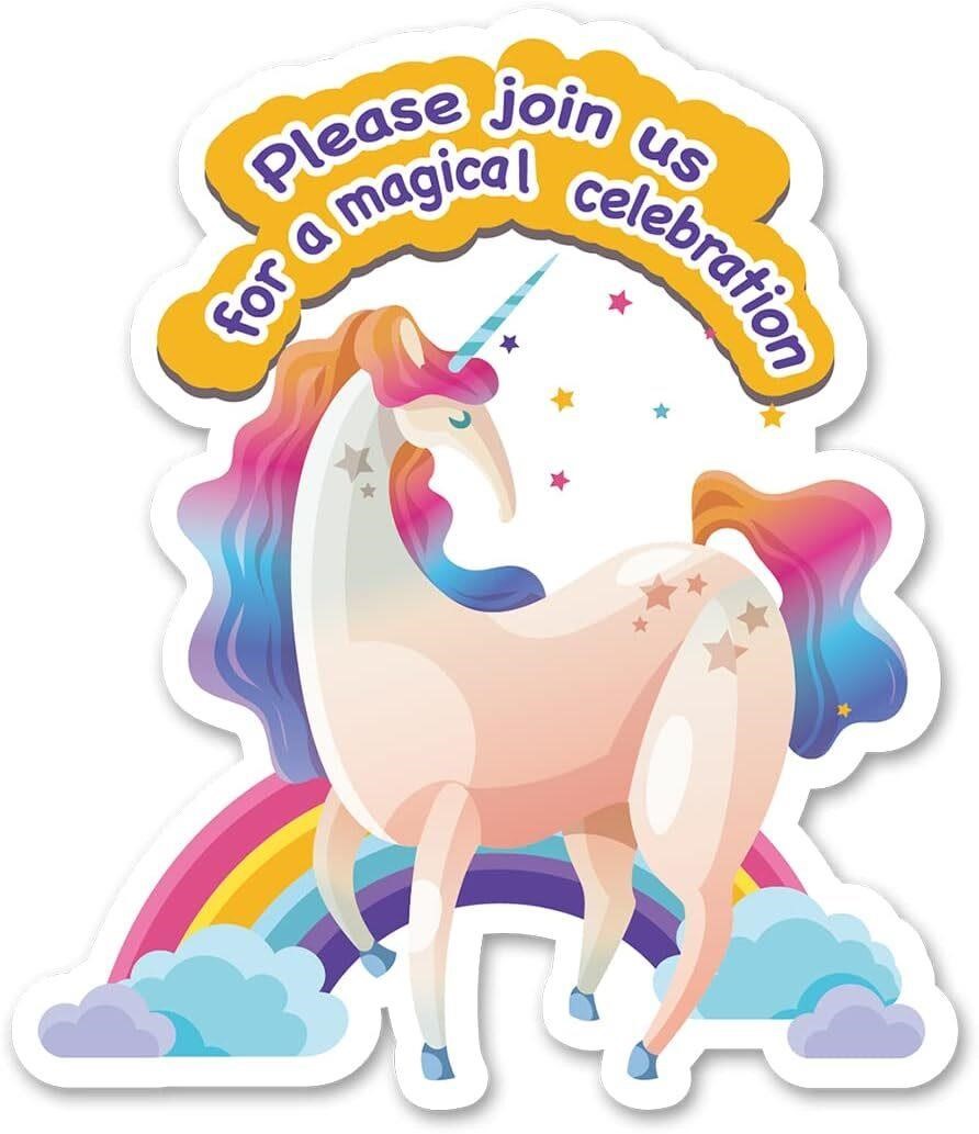 Magical Unicorn Party Invitations Set  15 Count
