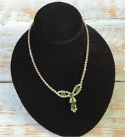 Sherman marked green stone necklace