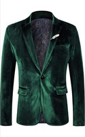 New (Size 2XL) Men's Slim Fit Velvet Blazer