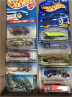 10 Hot Wheels in packages