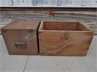 2 Old Wood Boxes: Shotgun Shell Box