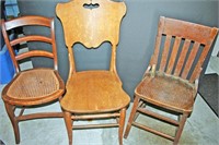 (4) Chairs - (1) w/ Cane Seat, (1) Spindle Back