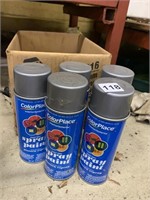 5 CANS GRAY SPRAY PAINT